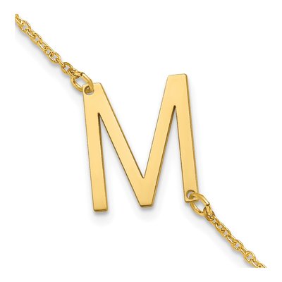 10K Yellow Gold Letter M Bracelet