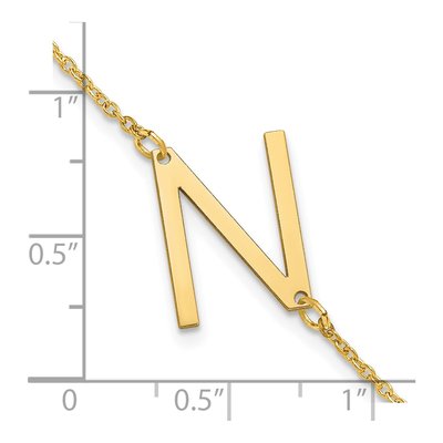 10K Yellow Gold Letter N Bracelet – view 3