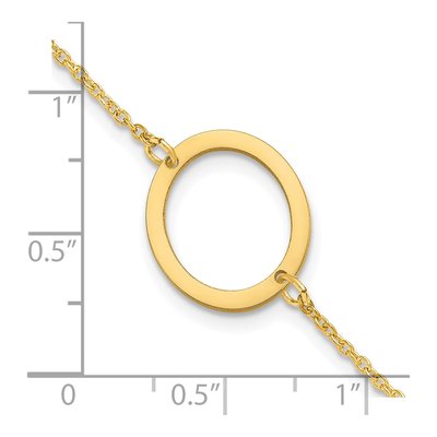 10K Yellow Gold Letter O Bracelet – view 3