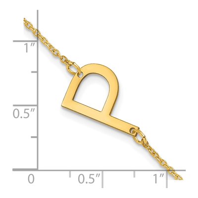 10K Yellow Gold Letter P Bracelet – view 3