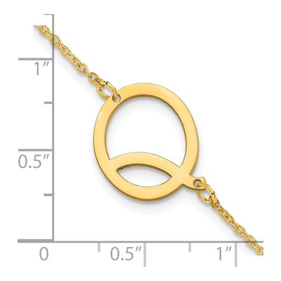 10K Yellow Gold Letter Q Bracelet – view 3