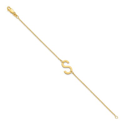 10K Yellow Gold Initial S Bracelet – view 2