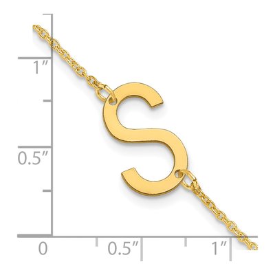 10K Yellow Gold Initial S Bracelet – view 4