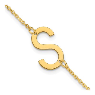 10K Yellow Gold Initial S Bracelet