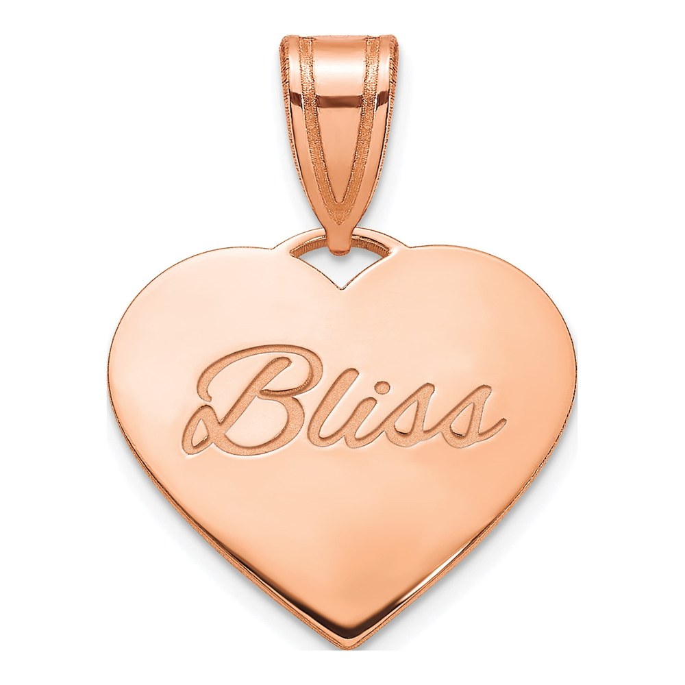 10K Rose Gold Small Domed Heart Pendant