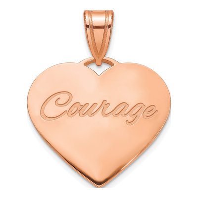 10K Rose Gold Personalized Domed Heart Pendant