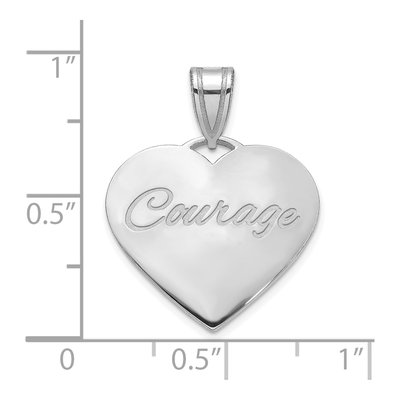 10K White Gold Personalized Domed Heart Pendant – view 2