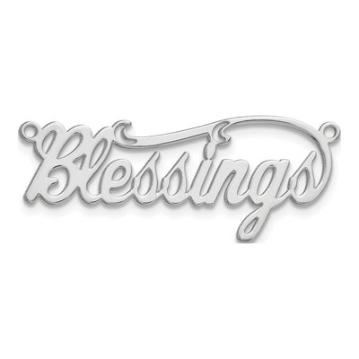 10K White Gold Name Plate Pendant – view 4