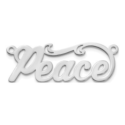 10K White Gold Name Plate Pendant