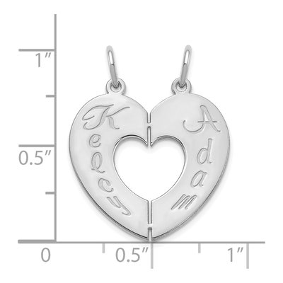 10K White Gold Break-Apart Heart Charm – view 2