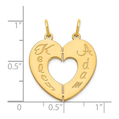 10K Yellow Gold Break-A-Part Heart Charm – view 2