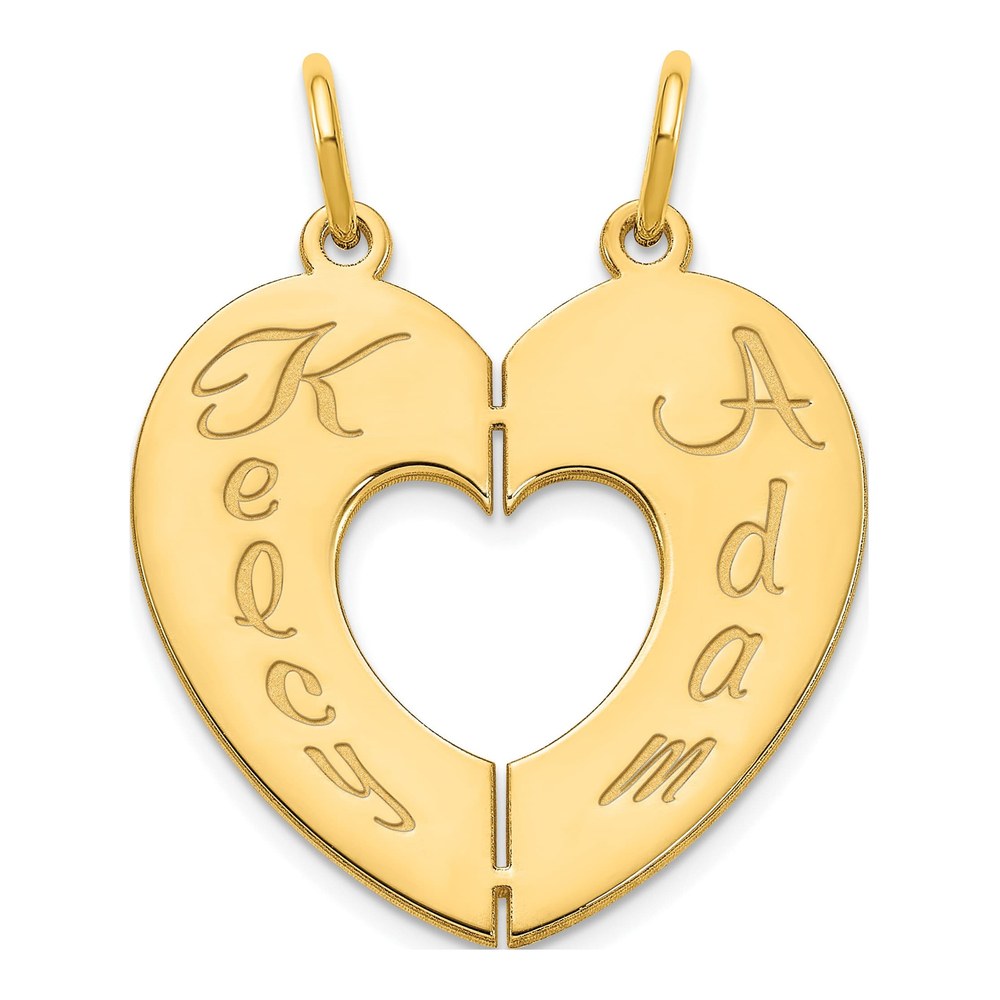 10K Yellow Gold Break-A-Part Heart Charm