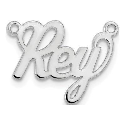 10K White Gold Name Plate Pendant – view 2