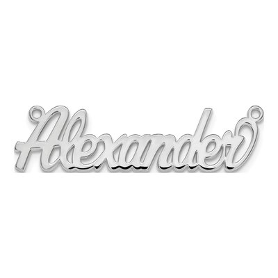 10K White Gold Name Plate Pendant – view 4