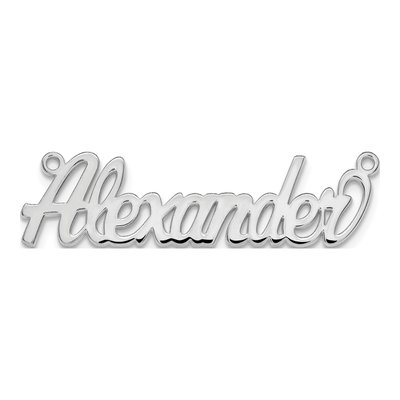 10K White Gold Name Plate Pendant – view 5