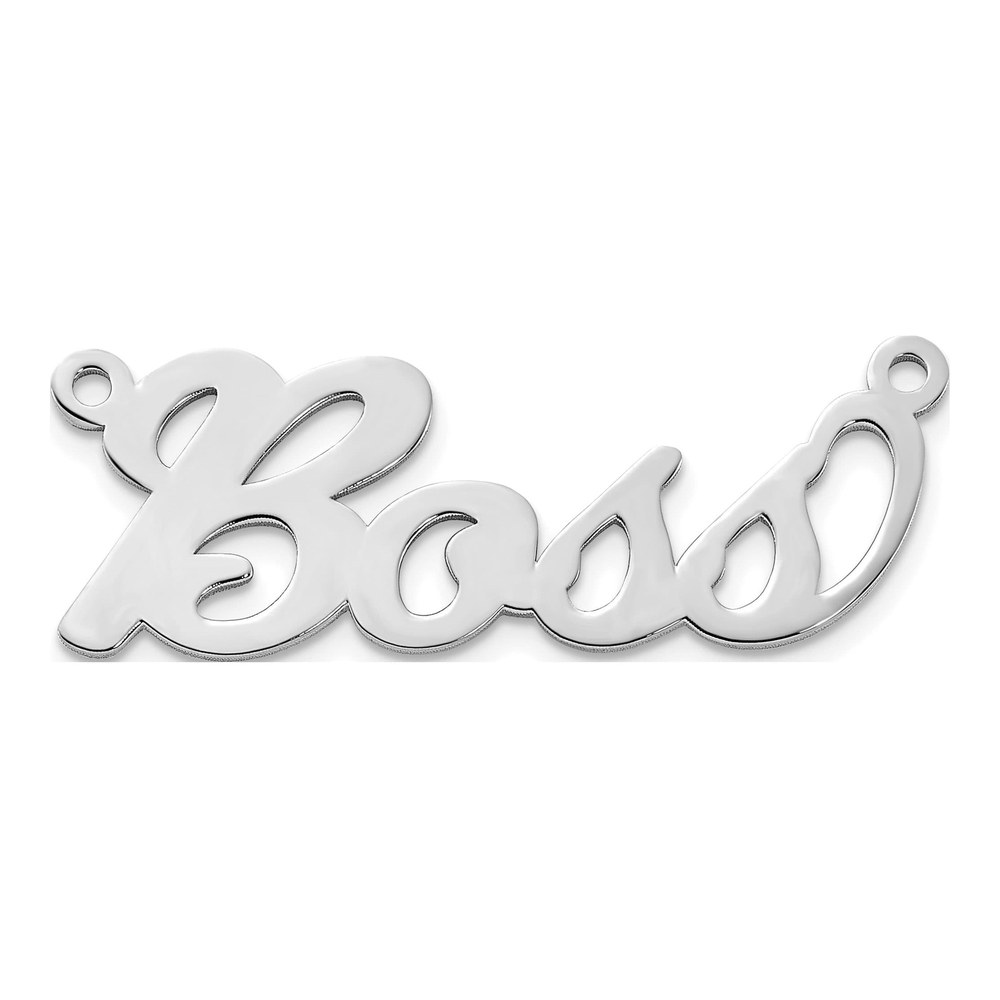 10K White Gold Name Plate Pendant