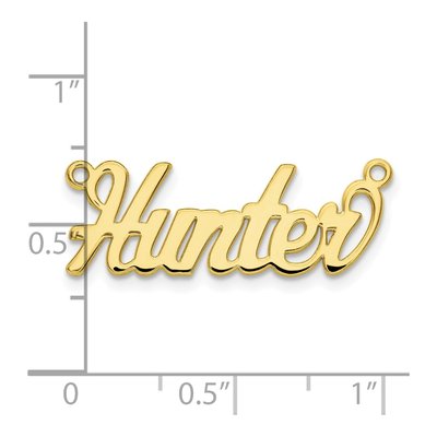 10K Yellow Gold Personalized Name Plate Pendant – view 3