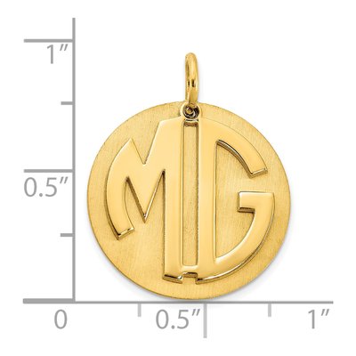 10K Yellow Gold Personalized Monogram Disc Charm – view 2