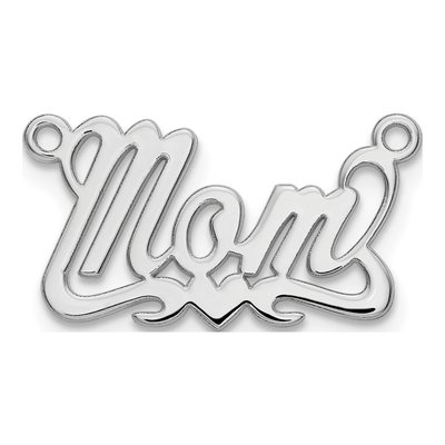 10K White Gold Heart Name Plate Pendant – view 2