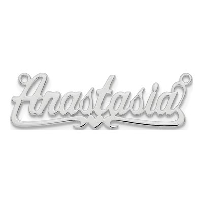 10K White Gold Heart Name Plate Pendant – view 4