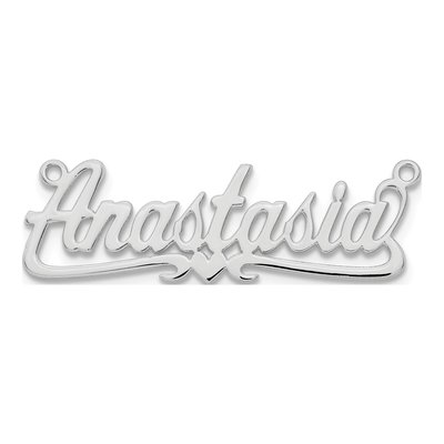 10K White Gold Heart Name Plate Pendant – view 5