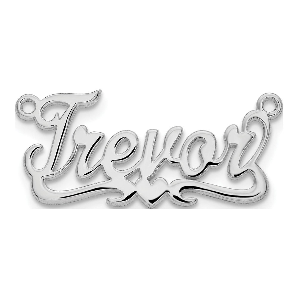 10K White Gold Heart Name Plate Pendant
