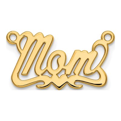10K Yellow Gold Personalized Heart Name Plate Pendant – view 2