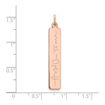 10K Rose Gold Personalized Signature Bar Charm – view 2