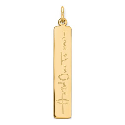 10K Yellow Gold Personalized Bar Charm