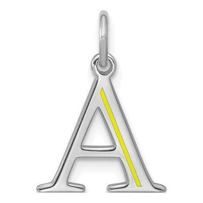10K White Gold Personalized Initial Charm