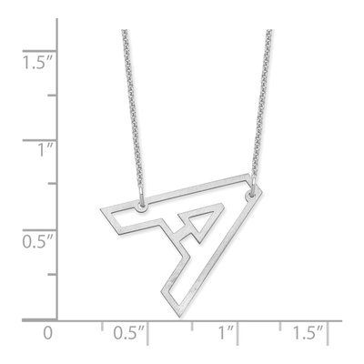 10K White Gold Sideways Initial A Necklace – view 3