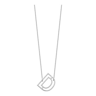 10K White Gold Sideways Initial D Necklace – view 2