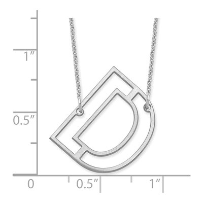 10K White Gold Sideways Initial D Necklace – view 3