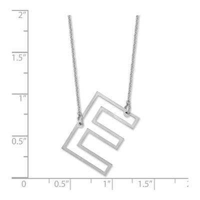 10K White Gold Sideways Initial E Necklace – view 3