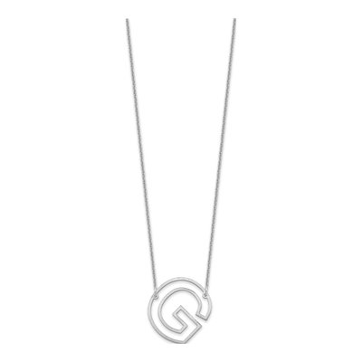 10K White Gold Sideways Initial G Necklace – view 2