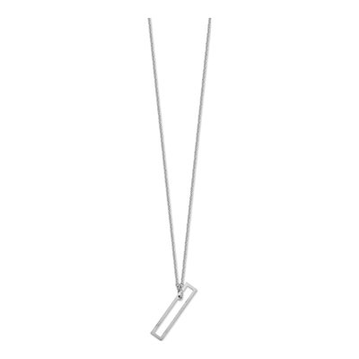 10K White Gold Sideways Initial I Necklace – view 2