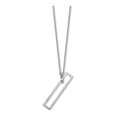 10K White Gold Sideways Initial I Necklace