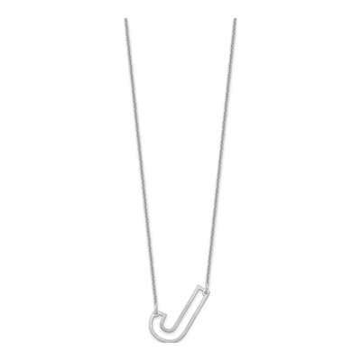 10K White Gold Initial J Necklace – view 2