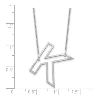 10K White Gold Sideways Initial K Necklace – view 3