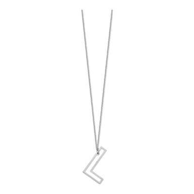 10K White Gold Cut Out Initial L Necklace – view 2