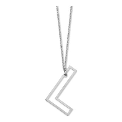 10K White Gold Cut Out Initial L Necklace