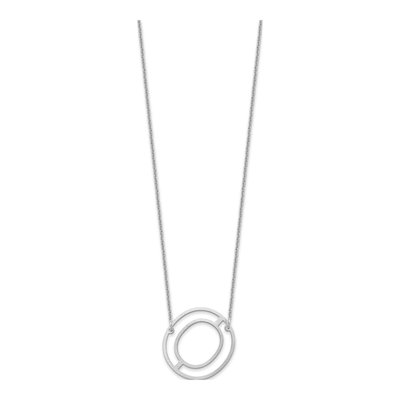10K White Gold Cut Out Initial O Necklace – view 2