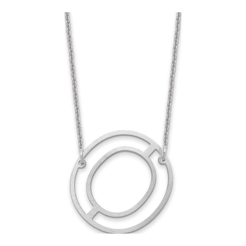 10K White Gold Rhodium-Plated Sideways Cut Out Initial O Necklace