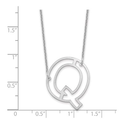 10K White Gold Cut-Out Initial Q Necklace – view 3