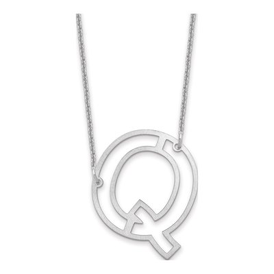 10K White Gold Cut-Out Initial Q Necklace