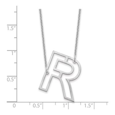 10K White Gold Sideways Initial R Necklace – view 3