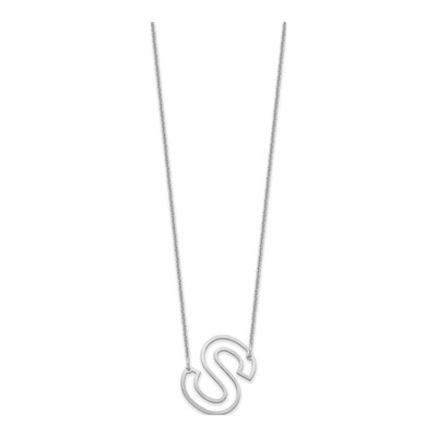 10K White Gold Initial S Necklace – view 2