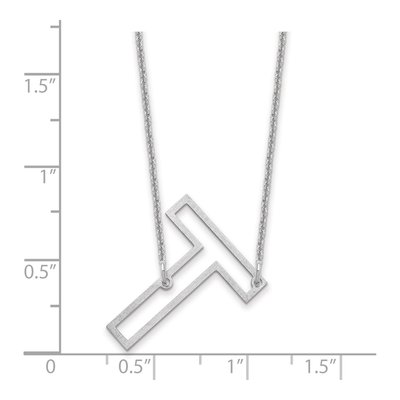 10K White Gold Sideways Initial T Necklace – view 3