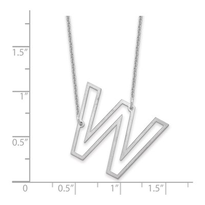10K White Gold Sideways Initial W Necklace – view 3