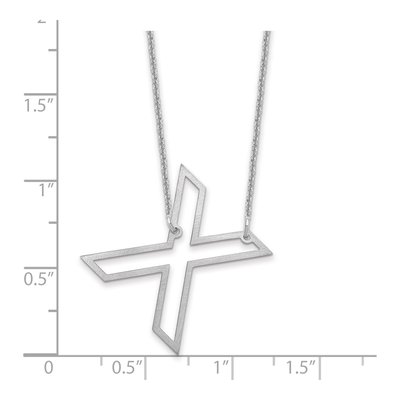 10K White Gold Sideways Initial X Necklace – view 3